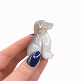 Agate Dog Carving - Natural Agate Animal Carving - Agate Dog