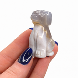 Agate Dog Carving - Natural Agate Animal Carving - Agate Dog