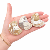 Flower Agate Moon Carving - Small Flower Agate Moon - Polished Flower Agate Stone