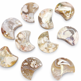 Flower Agate Moon Carving - Small Flower Agate Moon - Polished Flower Agate Stone