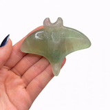 Gemstone Manta Ray Carving - Crystal Sting Ray Carving - Howlite, Obsidian, Fluorite, Opalite