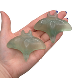 Gemstone Manta Ray Carving - Crystal Sting Ray Carving - Howlite, Obsidian, Fluorite, Opalite