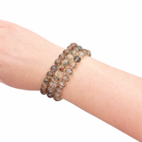 Garden Quartz Bracelet - Lodolite Quartz Bracelet - 8mm Garden Quartz - High Quality