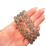 Garden Quartz Bracelet - Lodolite Quartz Bracelet - 8mm Garden Quartz - High Quality