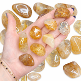 Golden Healer Tumble, Yellow Hematoid Quartz Tumble, Tumbled Yellow Fire Quartz