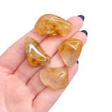 Golden Healer Tumble, Yellow Hematoid Quartz Tumble, Tumbled Yellow Fire Quartz