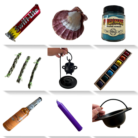 Smudging Accessories - Shells - Candles - Cauldrons