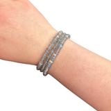 Rondelle Labradorite Bracelet - Round Labradorite Bracelet - 6mm Labradorite Bracelet - High Quality