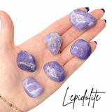 Lepidolite Tumbled Stone, Light Lepidolite Tumble, Pocket Lepidolite Stone, Tumbled Lepidolite