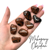 Mahogany Obsidian, Red Obsidian, Tumbled Mahogany Obsidian