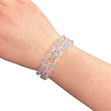 Nugget Morganite Bracelet - Organic Morganite Bracelet - 6mm Morganite Bracelet - High Quality