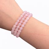 Pink Morganite Bracelet - Round Morganite Bracelet - 5mm Morganite Bracelet - High Quality
