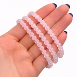 Pink Morganite Bracelet - Round Morganite Bracelet - 5mm Morganite Bracelet - High Quality