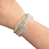 Multi Morganite Bracelet - Round Morganite Bracelet - 7-8mm Morganite Bracelet - High Quality