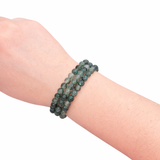 Quality Moss Agate Bracelet - Green Moss Agate Bracelet - 5mm Mossy Agate - High Quality