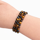 Multi Tigers Eye Bracelet - Red, Blue, and Gold Tigers Eye Bracelet - 5-6mm Tigers Eye Bracelet - High Quality