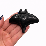 Gemstone Manta Ray Carving - Crystal Sting Ray Carving - Howlite, Obsidian, Fluorite, Opalite