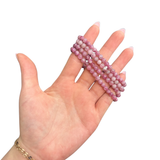Pink Tourmaline Bracelet - Round Pink Tourmaline Bracelet - 5mm Pink Tourmaline Bracelet - High Quality