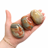 Polychrome Jasper Palm Stone - Natural Polychrome Jasper - Polished Desert Jasper Palm