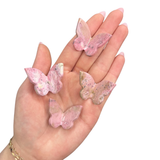 Mini 3D Gemstone Butterfly - Natural Crystal Butterfly - Small Gemstone Butterfly Carving