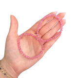 Rhodonite in Quartz Bracelet - Hot Pink Rhodonite Bracelet - 5mm Rhodonite Bracelet - High Quality