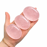 Rose Quartz Palm Stone - Natural Rose Quartz - Polished Rose Quartz Palm