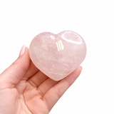 Puffy Rose Quartz Heart - Natural Rose Quartz Heart - Rose Quartz Heart Palm