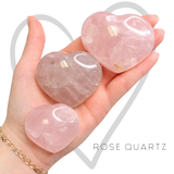 Puffy Rose Quartz Heart - Natural Rose Quartz Heart - Rose Quartz Heart Palm