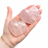 Puffy Rose Quartz Heart - Natural Rose Quartz Heart - Rose Quartz Heart Palm