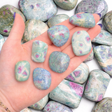 Ruby Fuchsite Tumble, Tumbled Ruby Fuchsite, Ruby in Fuchsite, Healing Ruby Fuchsite