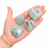 Ruby in Fuchsite Polished Heart - Ruby Fuchsite from India - Natural Ruby in Fuchsite Heart
