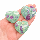 Ruby in Fuchsite Polished Heart - Ruby Fuchsite from India - Natural Ruby in Fuchsite Heart