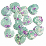 Ruby in Fuchsite Polished Heart - Ruby Fuchsite from India - Natural Ruby in Fuchsite Heart