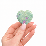 Ruby in Fuchsite Polished Heart - Ruby Fuchsite from India - Natural Ruby in Fuchsite Heart