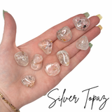 Silver Topaz Tumble, Tumbled Silver Topaz, Pocket Topaz, Silver Topaz, Healing Topaz