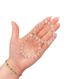 Quartz with Rainbow Tourmaline Bracelet - Faceted Quartz Bracelet - 8mm Tourmaline Bracelet - High Quality