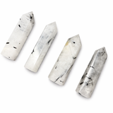 Tourmaline in Quartz Point - Small Tourmalated Quartz Point - 3-4" Point