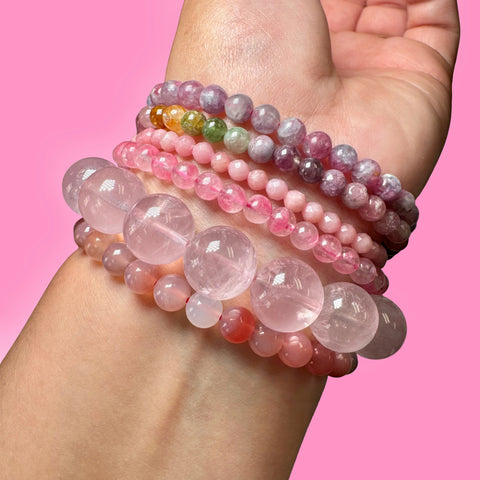 High Quality Gemstone Bracelet - Natural Crystal Bracelet - Round Crystal Bracelet