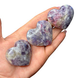 Unicorn Stone Heart - Pink Tourmaline in Lepidolite Heart - Polished Pink Tourmaline Heart