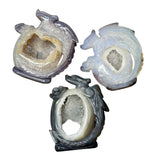 Druzy Agate Dragon Carving - Natural Agate - Crystal Dragon Carving - Gemstone Dragon