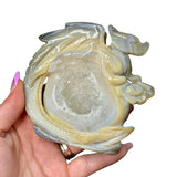Druzy Agate Dragon Carving - Natural Agate - Crystal Dragon Carving - Gemstone Dragon
