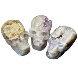 Druzy Agate Skull - 4" Natural Agate Skull - Amethyst and Agate Skull