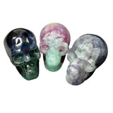 Rainbow Fluorite Skull - 3.5" Natural Fluorite Skull - Fluorite Realistic Skull Carving