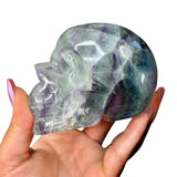 Rainbow Fluorite Skull - 3.5" Natural Fluorite Skull - Fluorite Realistic Skull Carving