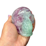Rainbow Fluorite Skull - 3.5" Natural Fluorite Skull - Fluorite Realistic Skull Carving