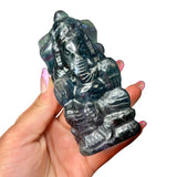 Rainbow Fluorite Ganesha Carving - 4" Fluorite Ganesha - Fluorite Realistic Ganesha Carving