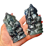 Rainbow Fluorite Ganesha Carving - 4" Fluorite Ganesha - Fluorite Realistic Ganesha Carving