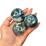 "Snowflake" Moss Agate Sphere - 1.8" Diameter - Natural Moss Agate Sphere
