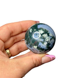 "Snowflake" Moss Agate Sphere - 1.8" Diameter - Natural Moss Agate Sphere