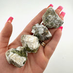 Raw Epidote and Quartz Stone, Natural Quartz and Epidote, Rough Epidote and Quartz